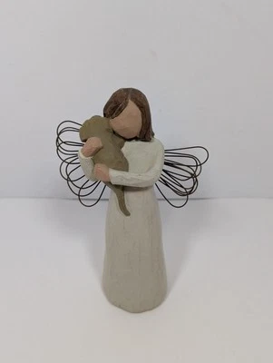 Willow Tree Angel of Friendship Figure w/ Dog Ornament 1999 Susan Lordi Demdaco - Image 1 of 3
