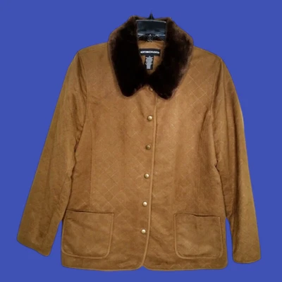 Chore Fall Coat Norton McNaughton Sz 10 Faux Fur Removable Collar Front Pockets - Image 1 of 4