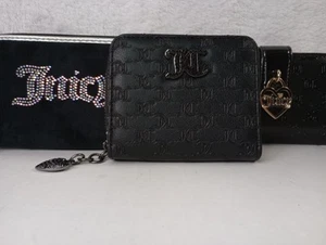Lot Of 3 Juicy Couture Black Zip Wallets, Good Condition, Fast Shipping - Picture 1 of 17