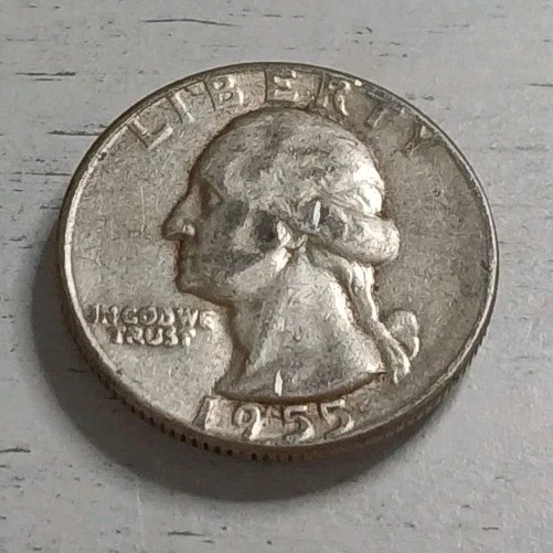 1955-P Washington Quarter 90% Silver ~ Free Shipping! #2 - Image 1 of 2