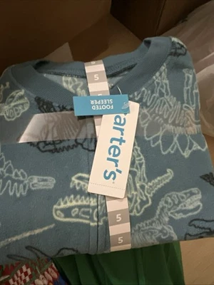 Nuevo Pijama Carter's Niño 1 Pieza Dino Polar Footie Foto 1 de 4