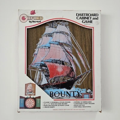 Oxford by Harvard Dartboard Cabinet and Game Pirate Ship Bounty 12" Board  - Image 1 of 4