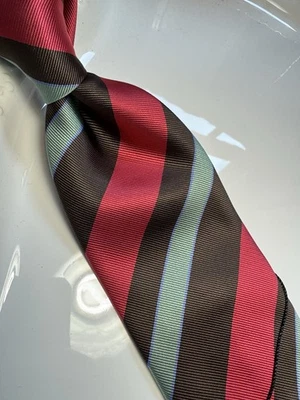 NUEVO CON ETIQUETAS VERSO 9 MULTICOLOR RAYAS ESTILO ESTAMPADO SEDA DISEÑOS CORBATA Y PAÑUELO Foto 1 de 4