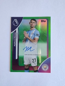 2026 Topps Premier League Hobby Matheus Nunes /99 Green Auto Man City - Picture 1 of 2
