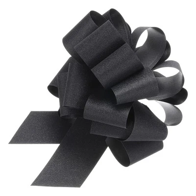 5pcs 4 Inch Large Pull Bow Gift Wrapping Big Pull Bows Ribbon Black - Image 1 of 4