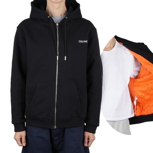 Giacca con cappuccio in cotone con logo Celine 120082504