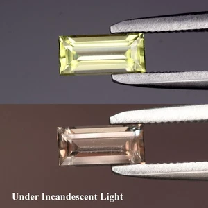 💎 0.60ct 6.5x3mm VS Baguette Natural Color Change Diaspore - Turkey Gemstone - Picture 1 of 6