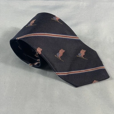 Vintage Polo Ralph Lauren 100% Silk Made In Italy Men’s Neck Tie American Flags - Image 1 of 4