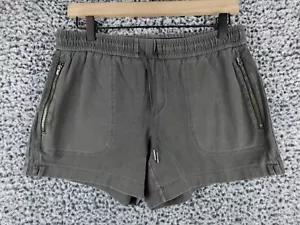 Athleta Women's Gray Knit Shorts Zippered Pockets Elastic Waist & Drawstring 6 - Picture 1 of 11