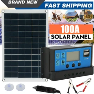 12V 24V Solarpanel Solarmodul Ladegerät Kit Camping Solarladeregler Solaranlage - Bild 1 von 12