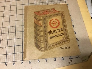 early Webster Composition book w MAGIC Scrapbook pages - early  - Picture 1 of 12