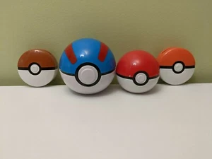 Zanzoon Pokémon Trainer Poke Ball Lot of 4 BALL ONLY - Picture 1 of 5