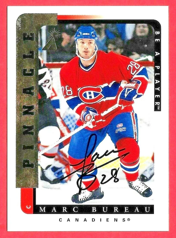 1996-97 Marc Bureau Pinnacle Be A Player Auto - Montreal Canadiens - Image 1 of 1