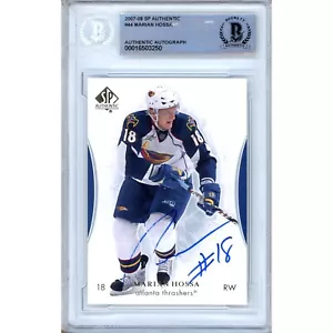 2007-08 SP Authentic #44 Marian Hossa Signed Card AUTO Beckett Slabbed Thrashers - Picture 1 of 5