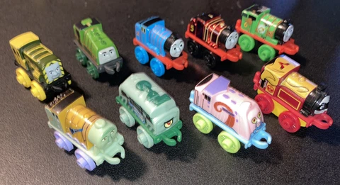 Thomas & Friends MINIS - LOT of 9 Different trains SpongeBob Superhero Cover