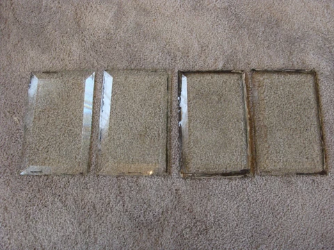 4 Antique Beveled Glass Panel for Door Window Replacement Thick 5" x 8" x 13/32" Cover