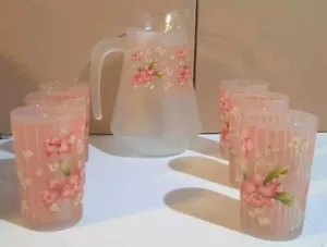 Pitcher and Glasses Brilliant Elegance 7 Piece Beverage Set Vintage - Picture 1 of 9