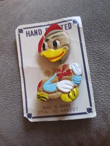 Handgeschnitzte bemalte Ente WACKELKOPF PIN = ca. 2-1/2" hoch = Made in Japan - Bild 1 von 2