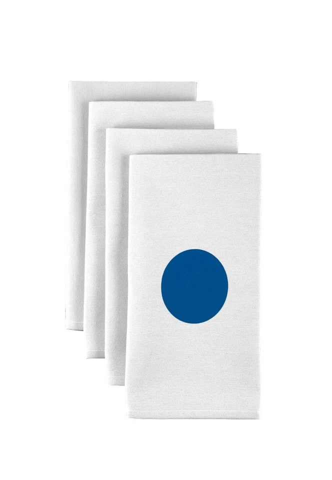 Royal Blue Dots on White 18" x 18" Napkins 1 Dozen - Image 1 of 1