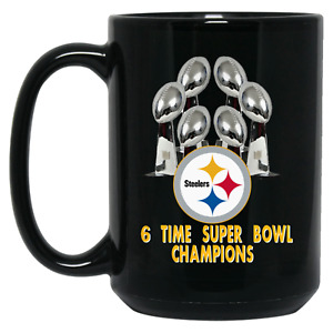 Pittsburgh Steelers 6 Time Super Bowl Champions 15 oz Ceramic Coffee Mug Cup