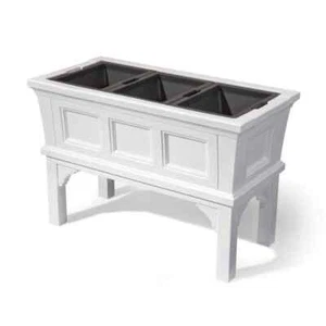 Atherton 24 in. H x 39 in. W x 19.5 in. D White Resin Raised Planter Box for Out - Picture 1 of 3