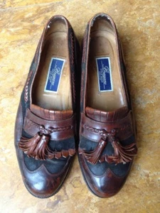 Mocasines de borla de cuero italiano Cole Haan bragano, marrón negro, 9 D - Imagen 1 de 6