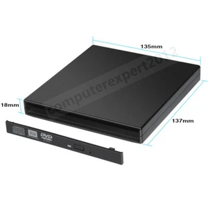 USB External Case Enclosure For 12.7mm SATA Laptop DVD Blu-ray Drive Burner ODD - Picture 1 of 7