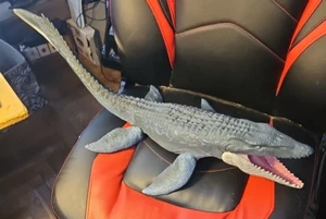 2017 Jurassic World Park Real Feel Mattel Mosasaurus 28" dinosauro marino giocattolo grande - Foto 1 di 6