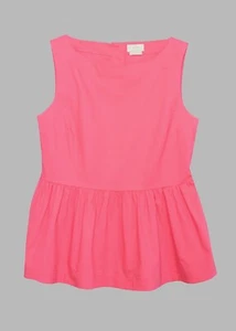Kate Spade Shore Thing Pink Cotton Button Back Peplum Top | US 6 | UK 8-10 - Picture 1 of 6