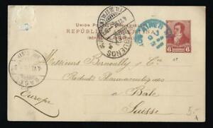 Post Card Argentina Buenos Aires 1896 to Switzerland