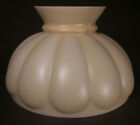 New 10" Fitter Opal Milk Glass Melon Student Lamp Shade, Beige Background #SH531