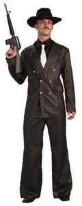 Gangster Gold Roaring 20's Suit Mafia Mob Fancy Dress Halloween Adult Costume - Picture 1 of 4