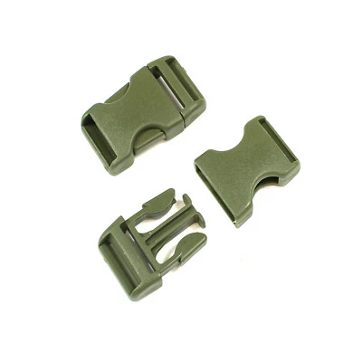 M-TEILE-STORE 10 x Steckschnalle Olive 20mm grade Kunststoffschnalle Steckverschluss Schnalle