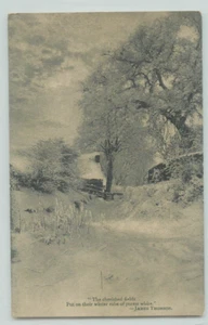 Postcard James Thomson quote, Valentines moonlight series, silver metalic, snowy - Picture 1 of 2