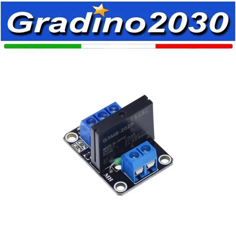 Modulo Relè Stato Solido SSR 5V DC 1 Canale 220V AC - Arduino Compatibile - Immagine 1 di 1