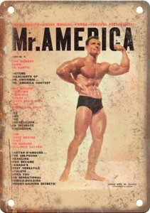 Mr. America Bodybuilding Magazine 12" x 9" Reproduction Metal Sign W46 - Picture 1 of 1