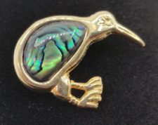 1in 5g Small Kiwi Bird Animal Golden Abalone Brooch Pin Hats Suits Fashion  