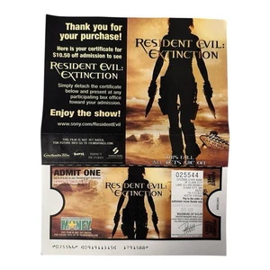 Resident Evil Extinction Hollywood Movie Promotional Ticket Collectible 2007 - Picture 1 of 12