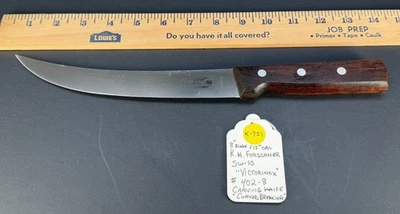 (K-751) VINTAGE Victorinox RH Researchner #402-8" faca de quebra curva pau-rosa - Imagem 1 de 4