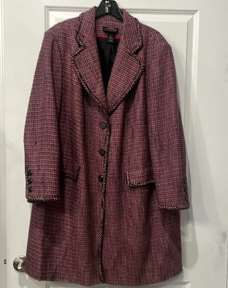 Blazer Lane Bryant Para Mujer Forrado Tweed Rosa Negro Talla 22W Traje Chaqueta Foto 1 de 4