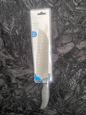 Nuevo cuchillo Santoku de acero inoxidable de 7 pulgadas para cubiertos Mainstays de excelente calidad Foto 1 de 4