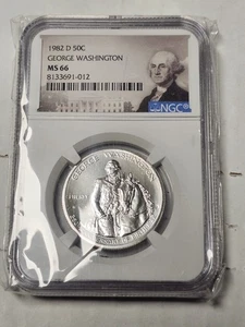 MS66 1982-D George Washington Commemorative Half Dollar NGC. - Picture 1 of 2