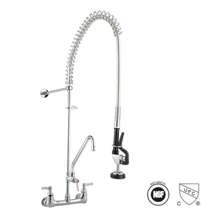 Aquaterior 44" Commercial Pre-Rinse Faucet Kitchen Sprayer Wall Mount Add-On Tap - Picture 1 of 11