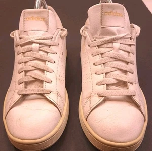 Adidas Advantage Women 8.5 Sneakers Shoes White Animal Leopard Print Leather - Picture 1 of 8