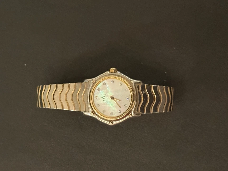 Ebel Sportwave Women’s Watch 23mm 18K Gold Bezel MOP Diamond Dial Swiss Quartz - Image 1 of 4