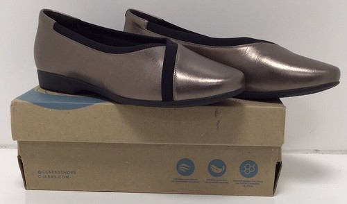 Ballerine Clarks in pelle destrutturata Un Darcey Ease metallizzate da donna taglia 7 5W