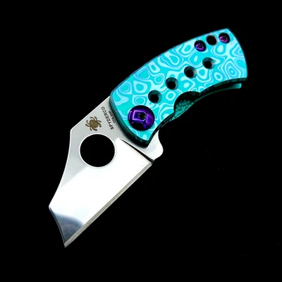Spyderco McBee C236TIP McNees  Titanium Handle CTS XHP Steel Blade w/Green Flo - Image 1 of 4
