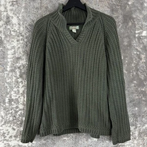 Tommy Bahama Mens Size L V Neck Ribbed Sweater Olive Green Long Sleeve - Picture 1 of 7