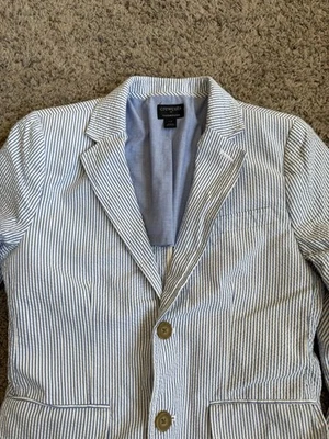 J. Chaqueta Blazer Crewcuts Niños 12 Thompson Lino Ligera Rayas Azules Foto 1 de 4