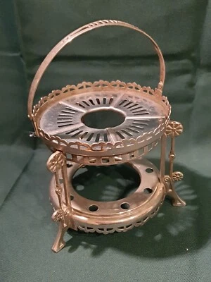 antikes Jugendstil Petroleum*- Rechaud/ Tee-Stövchen  in Silber-Optik* - Bild 1 von 4